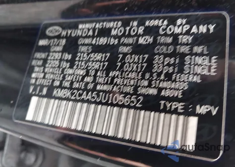 2018 Hyundai Kona Sel from USA, damaged, VIN KM8K2CAA5JU105652